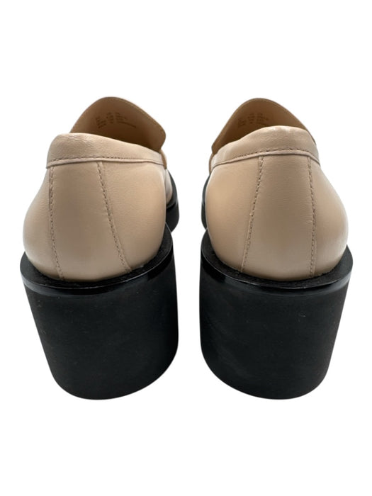 Stuart Weitzman Shoe Size 8.5 Beige Leather Round Toe Block Heel Platform Flats Beige / 8.5
