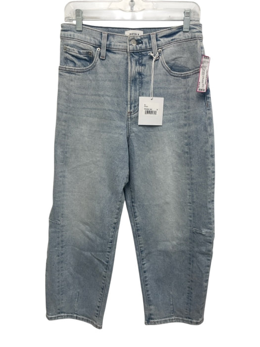 Pistola Size 28 Light Wash Cotton Denim Zip Fly High Rise Barrel Leg Jeans Light Wash / 28