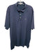 Peter Millar Size XL Navy & Blue Synthetic Striped Polo Athleisure Short Sleeve Navy & Blue / XL