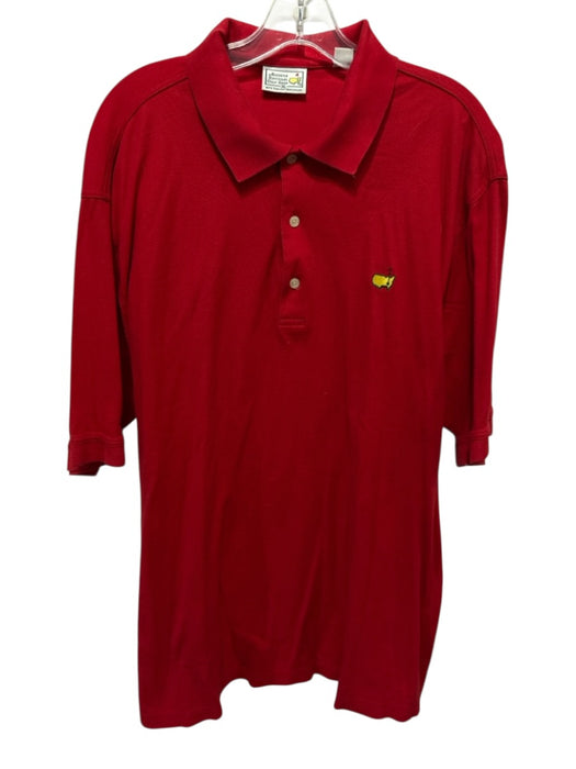 Master Size XL Red Cotton Solid Polo Men's Short Sleeve Red / XL