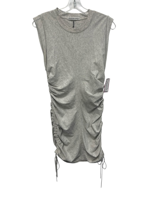 Alexander Wang.T Size Est S Gray Missing Fabric Tag Heathered Cap Sleeve Dress Gray / Est S