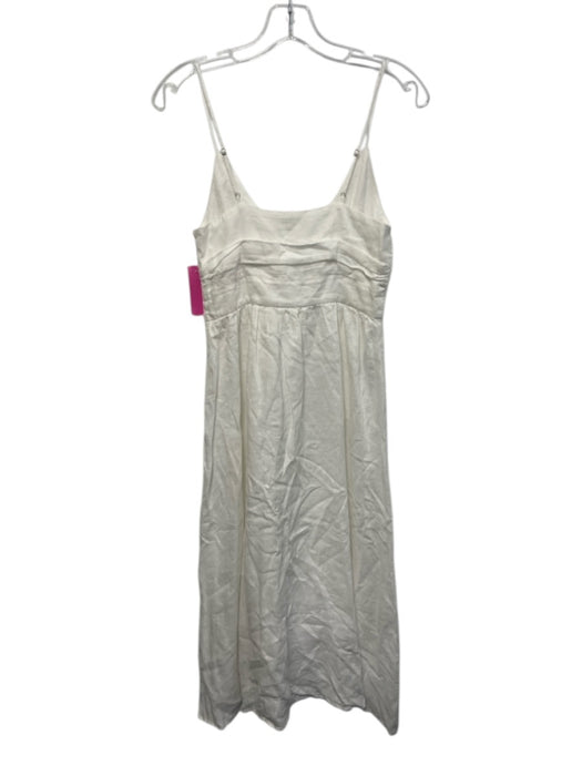 A.L.C. Size 4 White Linen Sleeveless Cut Out Midi Dress White / 4