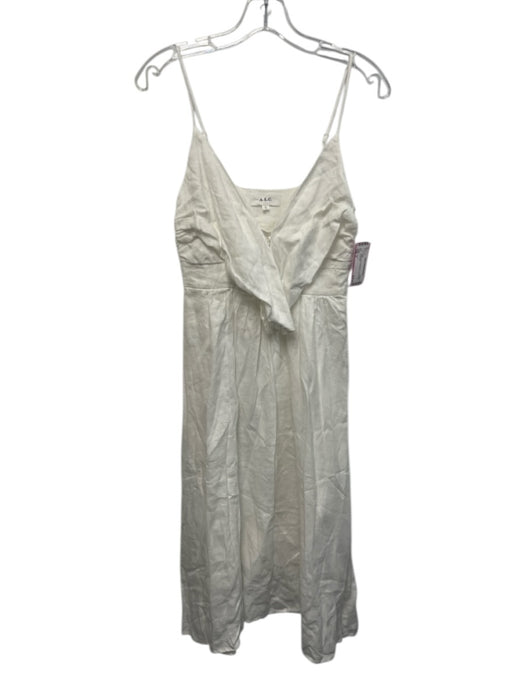 A.L.C. Size 4 White Linen Sleeveless Cut Out Midi Dress White / 4