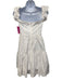 Staud Size 2 White Cotton Puff Cap Sleeve Buttons Knee Length Zip Back Dress White / 2