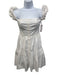 Staud Size 2 White Cotton Puff Cap Sleeve Buttons Knee Length Zip Back Dress White / 2