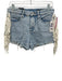 Blank NYC Size 26 Light Wash Cotton Tassels High Rise Frayed Shorts Light Wash / 26