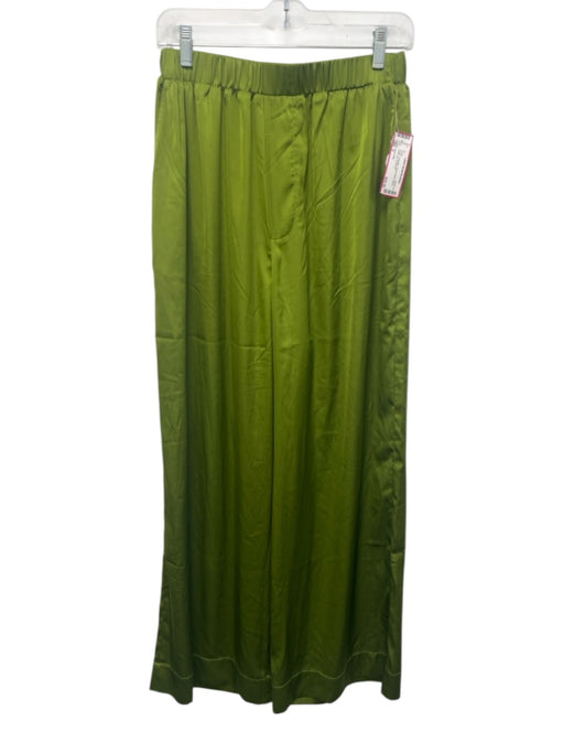 Daily Drills Size S Green Polyester Elastic Waist Shine Wide Leg Pants Green / S