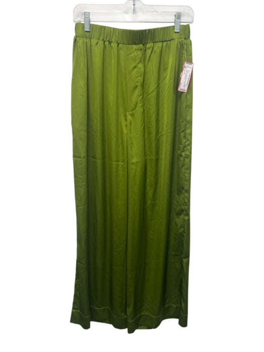 Daily Drills Size S Green Polyester Elastic Waist Shine Wide Leg Pants Green / S