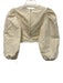 Ganni Size 36 White & Beige Polyester Crop Long Puff Sleeve Diagnol Stripe Top White & Beige / 36