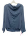 COS Size 4 Slate Blue Viscose & Acetate Long Sleeve Neck Strap Top Slate Blue / 4
