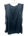Cinq a Sept Size S Slate Blue Viscose & Nylon Ruffle Cap Sleeve Shimmer Top Slate Blue / S