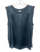Cinq a Sept Size S Slate Blue Viscose & Nylon Ruffle Cap Sleeve Shimmer Top Slate Blue / S