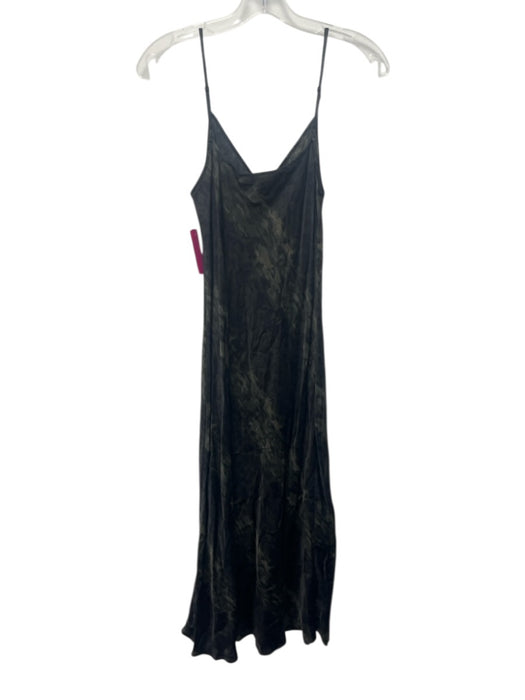 All Saints Size S gray & green Viscose Sleeveless Midi Snake Print Shine Dress gray & green / S