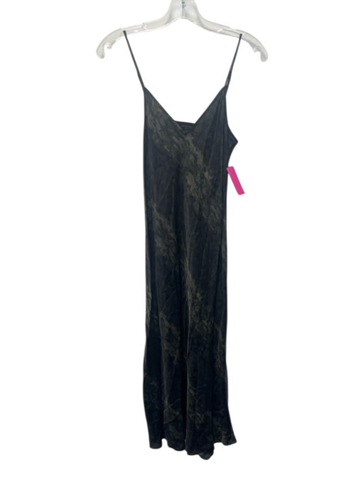 All Saints Size S gray & green Viscose Sleeveless Midi Snake Print Shine Dress gray & green / S