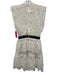 Self Portrait Size 2 White Polyester Cap Sleeve Embroidered Slip Tiered Dress White / 2