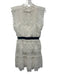 Self Portrait Size 2 White Polyester Cap Sleeve Embroidered Slip Tiered Dress White / 2