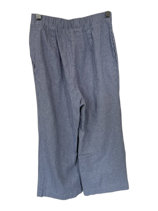 Show Me Your Mumu Size S Blue & White Cotton Blend Side Zip Checkered Pants Blue & White / S