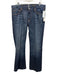 7 For All Mankind NWT Size 36 Dark Wash Cotton Blend Washed Bootcut Jean Pants Dark Wash / 36
