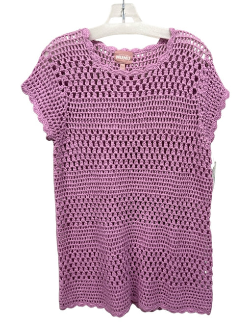Show Me Your Mumu Size XS Purple Acrylic Open Knit Sleeveless Scallop Edge Top Purple / XS