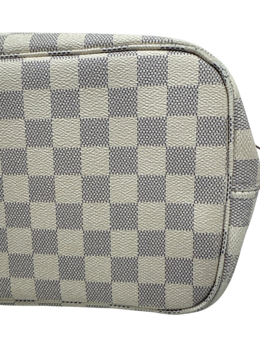 Louis Vuitton White, Brown, Gray Leather Damier Shoulder Strap Neverfull Bag White, Brown, Gray / L