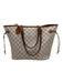 Louis Vuitton White, Brown, Gray Leather Damier Shoulder Strap Neverfull Bag White, Brown, Gray / L