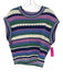 Marine Layer Size S Purple, Blue, Green Cotton & Acrylic Sleeveless Striped Top Purple, Blue, Green / S