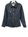 Pilcro Size S Dark Wash Cotton & Polyester Puff Sleeves Contrast Stitch Jacket Dark Wash / S