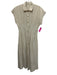 Marine Layer Size S Cream & Black Pima Cotton Cap Sleeve Pinstripe Buttons Dress Cream & Black / S