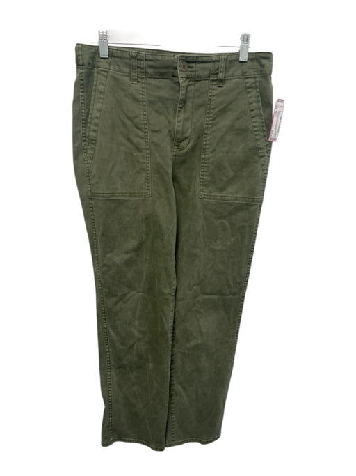 Madewell Size 28 Olive Green Cotton & Lyocell Zip Fly High Rise Slim Leg Pants Olive Green / 28