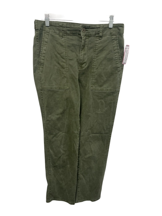 Madewell Size 28 Olive Green Cotton & Lyocell Zip Fly High Rise Slim Leg Pants Olive Green / 28