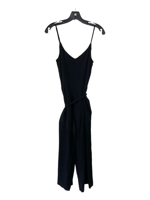 L'agence Size 6 Black Silk Spaghetti Strap Double V Sash Jumpsuit Black / 6