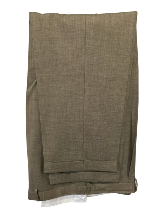 Canali Tan Wool Solid 2 Button Men's Suit Tan / 54