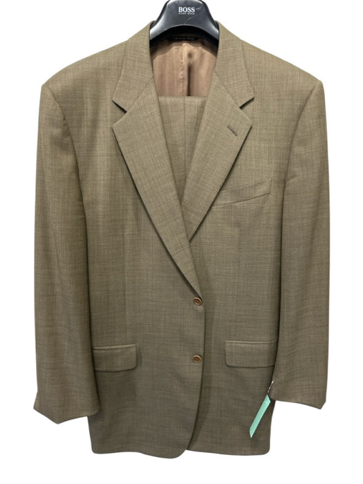 Canali Tan Wool Solid 2 Button Men's Suit Tan / 54