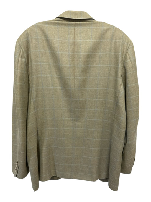 Burberry Tan Wool Blend Windowpane 3 button Men's Blazer Tan / 54