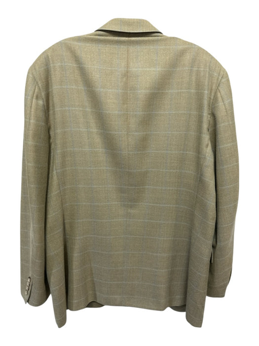 Burberry Tan Wool Blend Windowpane 3 button Men's Blazer Tan / 54
