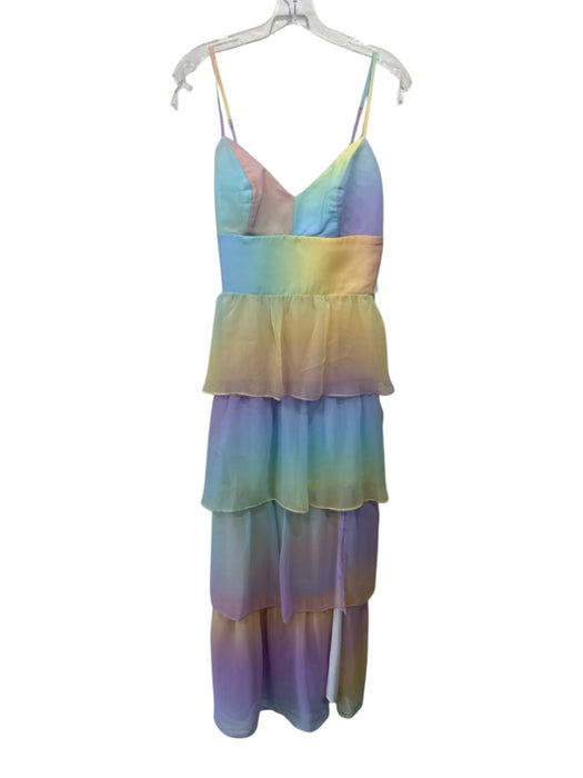 Amanda Uprichard Size L Multicolor Polyester Tied Toe Sleeveless Dress Multicolor / L
