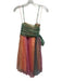 Free People Size L Green, Orange, Pink Polyester Spaghetti Strap Ombre Dress Green, Orange, Pink / L
