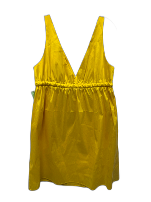 J Crew Size 14 Yellow Polyester & Polyamide Sleeveless V Neck Empire Waist Dress Yellow / 14