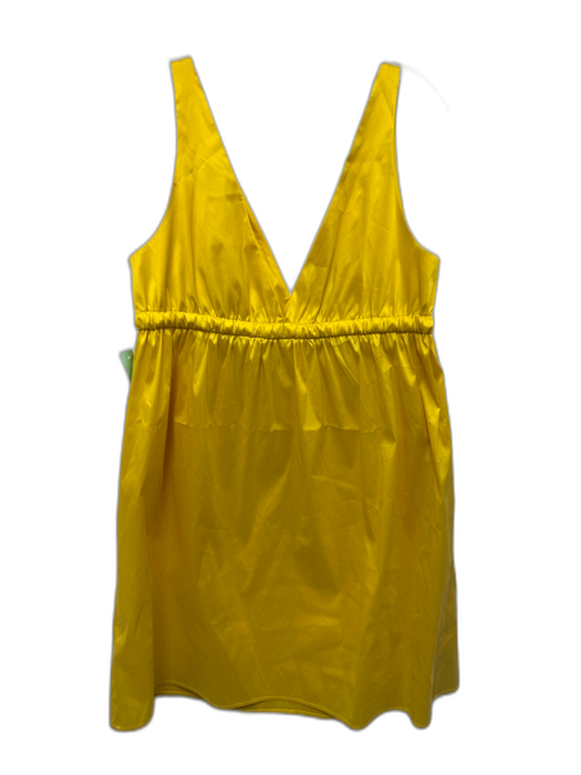 J Crew Size 14 Yellow Polyester & Polyamide Sleeveless V Neck Empire Waist Dress Yellow / 14