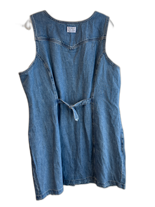 Levis Size 2X Medium Wash Cotton Short Sleeve Button Down Side Pocket Dress Medium Wash / 2X