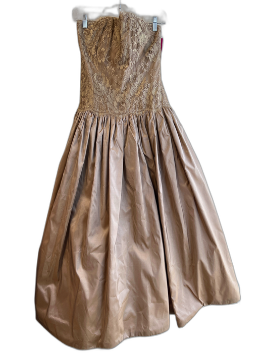 Chris Kole Size 10 Gold & Light Brown No Fabric Tag Strapless Boned Gown Gold & Light Brown / 10