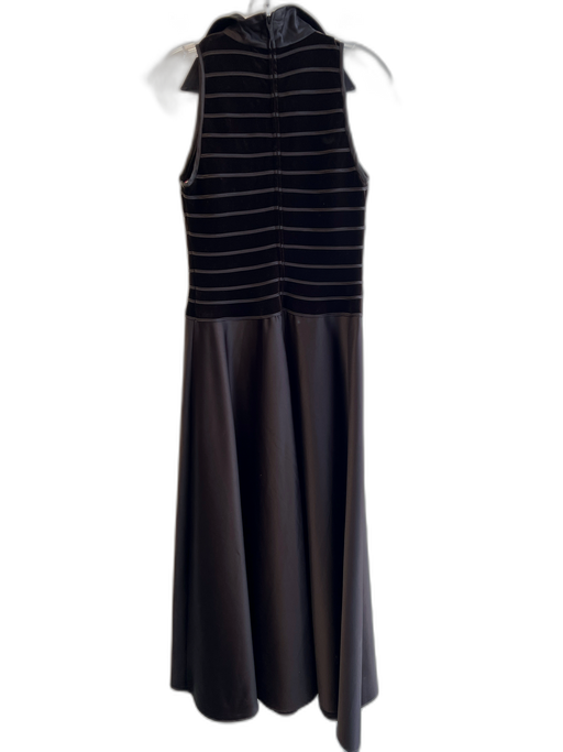 Tadashi Size 8 Dark Brown Polyester Blend Collared Maxi V Neck Sleeveless Gown Dark Brown / 8