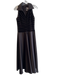 Tadashi Size 8 Dark Brown Polyester Blend Collared Maxi V Neck Sleeveless Gown Dark Brown / 8