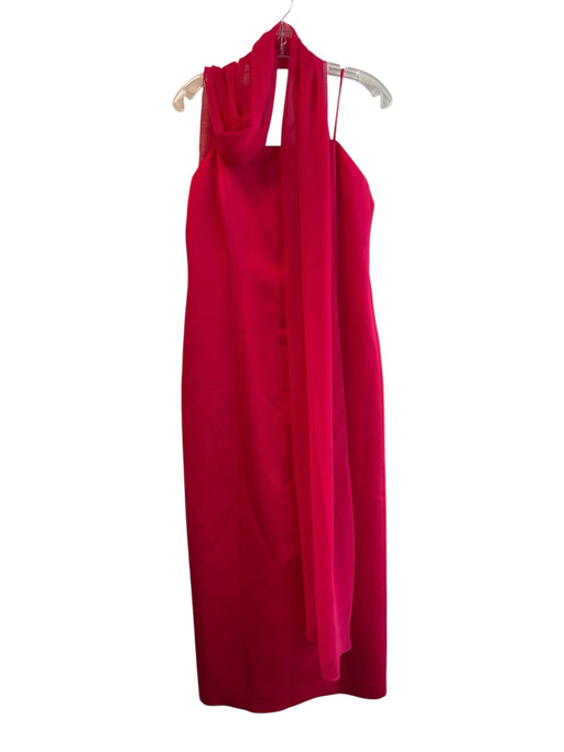 Alex Evenings Size 10P Hot pink Polyester Sleeveless Square Neck Back Zip Gown Hot pink / 10P