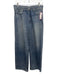 Rag & Bone Size M Light Wash Cotton Elastic Waist Denim Print Wide Leg Pants Light Wash / M