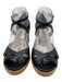 Jimmy Choo Shoe Size 38.5 Black & Beige Leather Strappy Ankle Buckle Sandals Black & Beige / 38.5