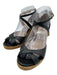 Jimmy Choo Shoe Size 38.5 Black & Beige Leather Strappy Ankle Buckle Sandals Black & Beige / 38.5