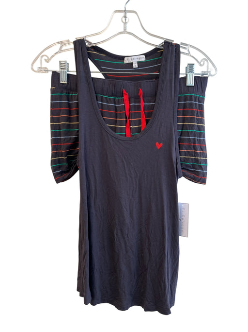 PJ Salvage Size S Navy Multi Modal Elastic Waist Striped Sleeveless Set Pajamas Navy Multi / S