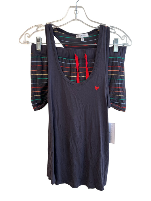 PJ Salvage Size S Navy Multi Modal Elastic Waist Striped Sleeveless Set Pajamas Navy Multi / S
