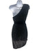 Retrofete Size M Black Viscose One Shoulder Sequin Midi Sash Inc Dress Black / M